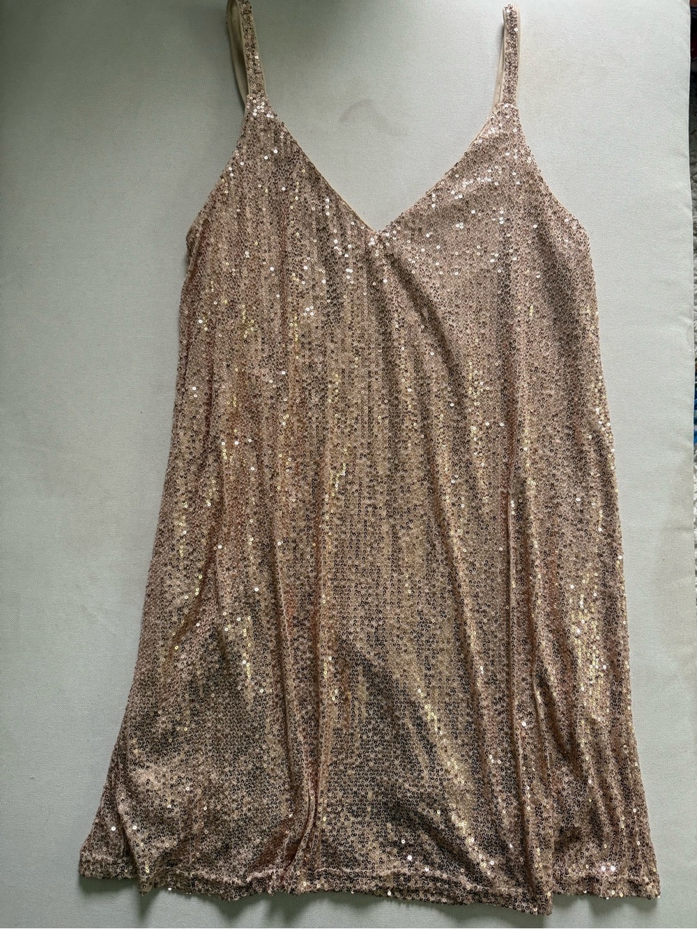 Sequin mini Dress in Gold - Women's Sparkle Cami Dress